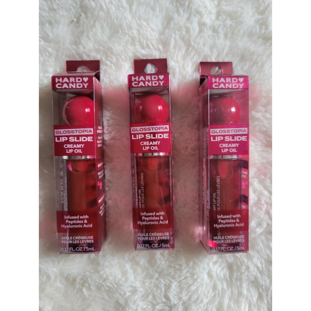Hard Candy Glosstopia Lip Slide Creamy Lip Oil Ruby Rush 5173 Lot of 3